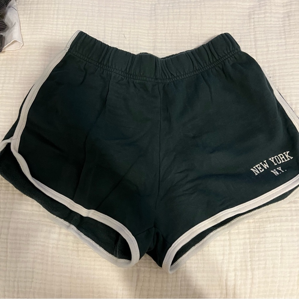 Brandy Melville Dark Green New York Sweatshorts